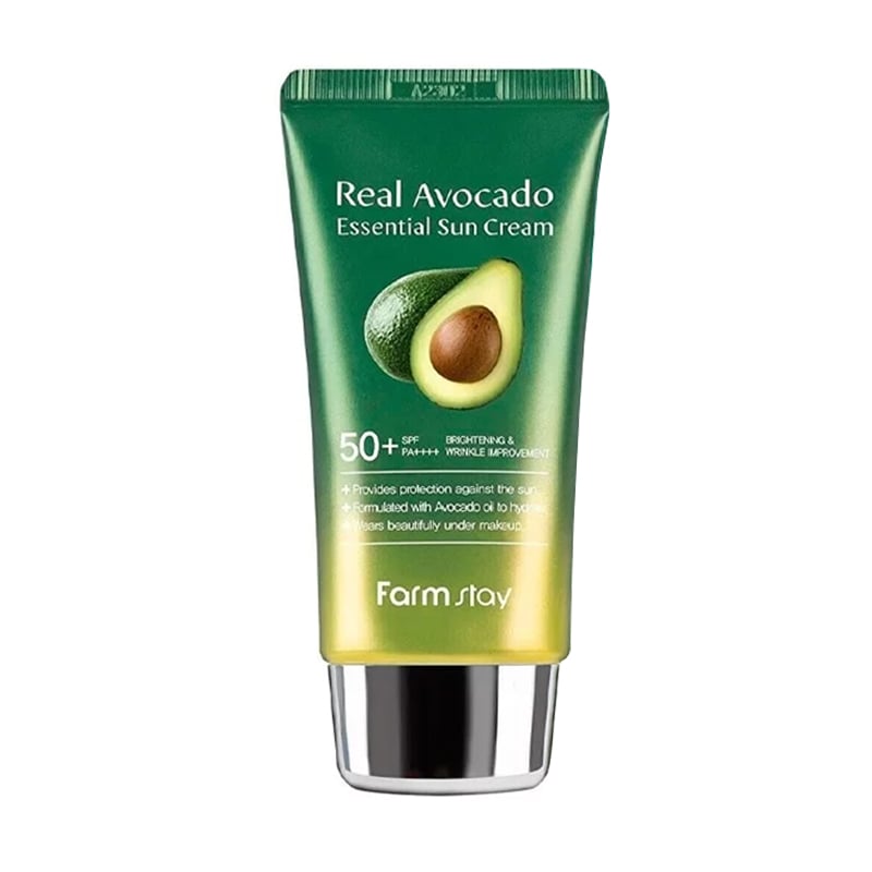 Уцінка! Сонцезахисний крем для обличчя FarmStay Real Avocado Essential Sun Cream SPF 50+ PA++++ з авокадо, 70 мл